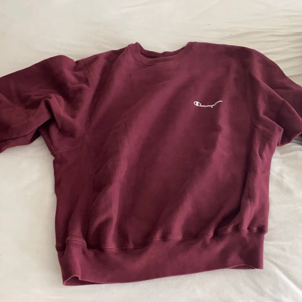 Champion Crewneck Sweater - Medium (Maroon)